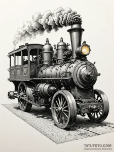 Traction engine, old and steam-powered, but w... - эскиз тату (№1751625067_0, 04.07.2025 10:31) — Tatufoto.com