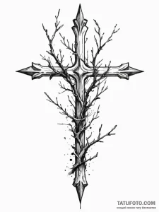 Tree branch with bone leaves, tattoo sketch d... - эскиз тату (№1751625239_0, 04.07.2025 10:33) — Tatufoto.com
