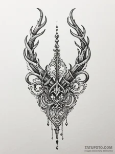 A wishbone, tattoo sketch design, highly deta... - эскиз тату (№1751625326_0, 04.07.2025 10:35) — Tatufoto.com