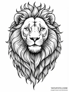 Lion, concept art for tattoo, professional ar... - эскиз тату (№1751625754_0, 04.07.2025 10:42) — Tatufoto.com