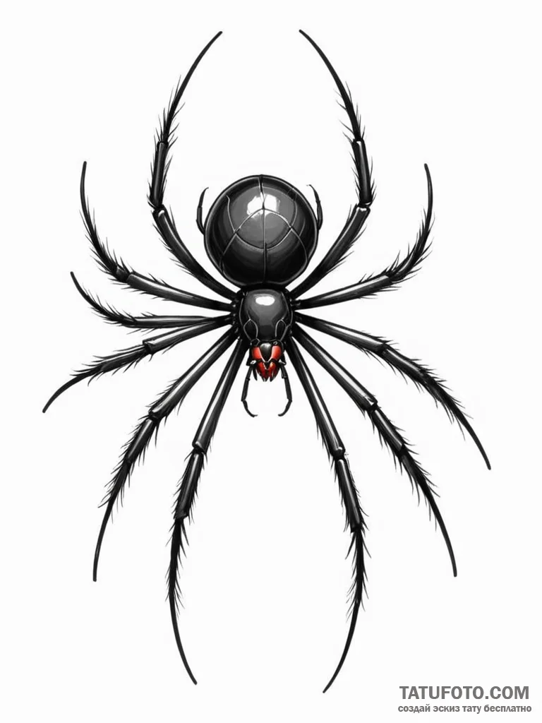 Black widow (spider) - эскиз тату (№1751626349_0, 04.07.2025 10:52) — Tatufoto.com