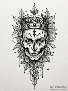 Knife crowned in ivy, tattoo flash sheet desi... - эскиз тату (№1751626433_0, 04.07.2025 10:53) — Tatufoto.com