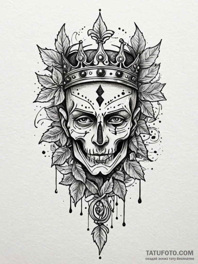 Knife crowned in ivy, tattoo flash sheet desi… — эскиз тату (№1751626433_0, 04.07.2025 10:53) — Tatufoto.com