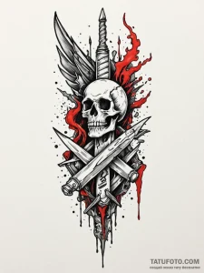 Razor fang beneath spectral rift, tattoo flas... - эскиз тату (№1751626691_0, 04.07.2025 10:58) — Tatufoto.com