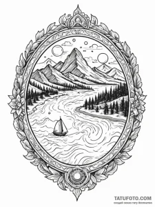 Topographic map of a meaningful location, ink... - эскиз тату (№1751627205_0, 04.07.2025 11:06) — Tatufoto.com