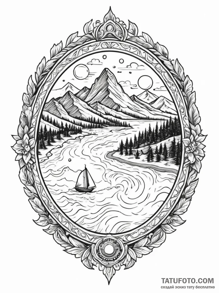 Topographic map of a meaningful location, ink… — эскиз тату (№1751627205_0, 04.07.2025 11:06) — Tatufoto.com