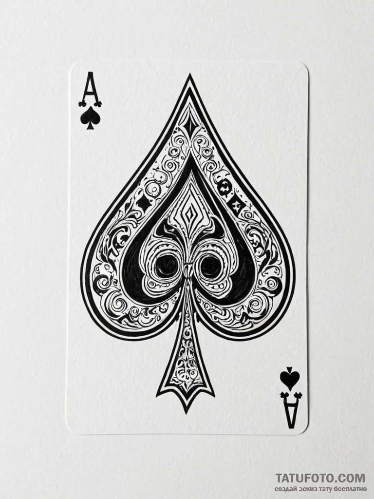 Aces of spades playing card, tattered and sho... - эскиз тату (№1751627464_0, 04.07.2025 11:11) — Tatufoto.com