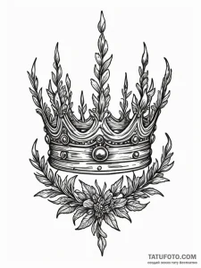 Crown made of twisted silver and interwoven l... - эскиз тату (№1751628234_0, 04.07.2025 11:23) — Tatufoto.com