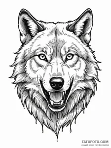 Wolf grin - эскиз тату (№1751628490_0, 04.07.2025 11:28) — Tatufoto.com