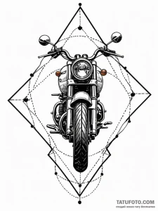 Motorcycle, artistic tattoo sketch, rough ske... - эскиз тату (№1751628575_0, 04.07.2025 11:29) — Tatufoto.com