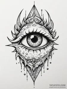 Dragon eye frozen in ice, tattoo flash sheet... - эскиз тату (№1751628747_0, 04.07.2025 11:32) — Tatufoto.com