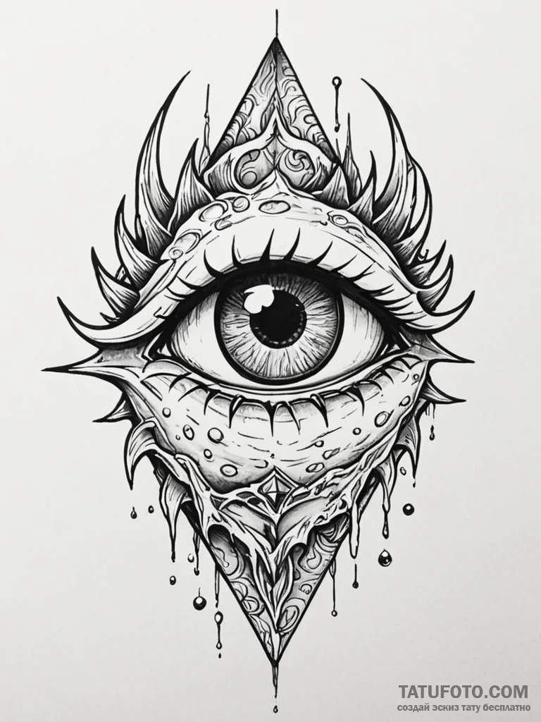 Dragon eye frozen in ice, tattoo flash sheet... - эскиз тату (№1751628747_0, 04.07.2025 11:32) — Tatufoto.com
