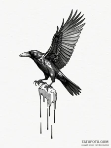 Animated crow with shifting form, artistic ta... - эскиз тату (№1751628833_0, 04.07.2025 11:33) — Tatufoto.com