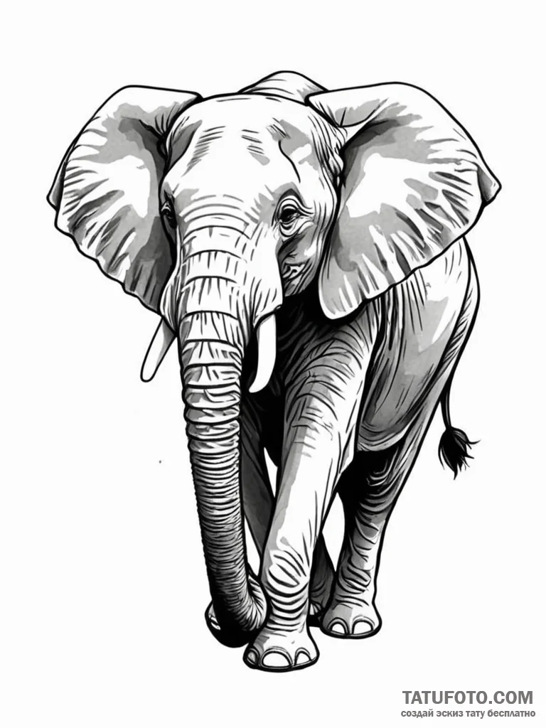 Elephant — эскиз тату (№1751629004_0, 04.07.2025 11:36) — Tatufoto.com