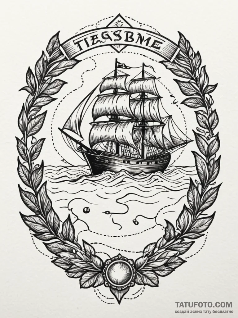 Treasure map burned at edges, tattoo sketch d... - эскиз тату (№1751629089_0, 04.07.2025 11:38) — Tatufoto.com