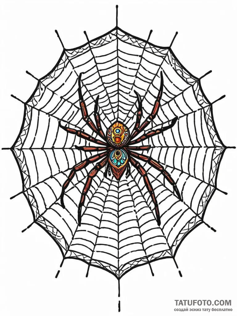Qr code woven into a spider’s web, artistic t… — эскиз тату (№1751629175_0, 04.07.2025 11:39) — Tatufoto.com