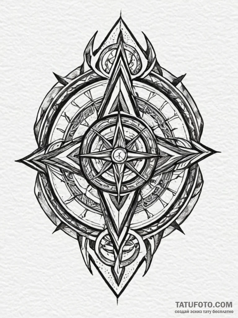 Fractured sigil echoing in void, artistic tat... - эскиз тату (№1751629609_0, 04.07.2025 11:46) — Tatufoto.com