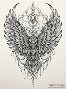 Molten wings tearing veil, tattoo drawing out... - эскиз тату (№1751630127_0, 04.07.2025 11:55) — Tatufoto.com