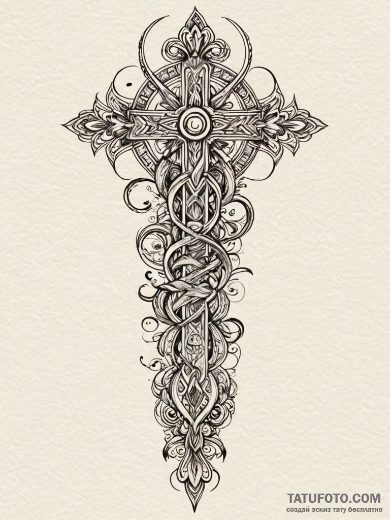 Totem pole of mythical creatures, concept art... - эскиз тату (№1751630214_0, 04.07.2025 11:56) — Tatufoto.com