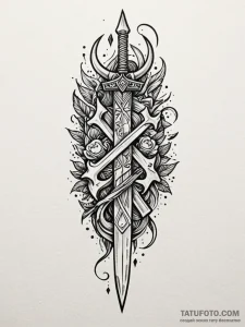 Knife etched with bone runes, tattoo flash sh... - эскиз тату (№1751634757_0, 04.07.2025 13:12) — Tatufoto.com
