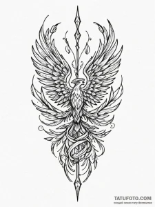 Quiver of arrows, each fletched with a phoeni... - эскиз тату (№1751635362_0, 04.07.2025 13:22) — Tatufoto.com