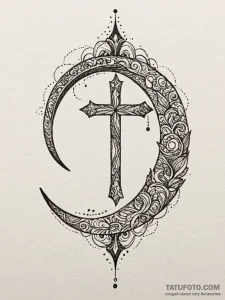 Crescent moon, tattoo line art, professional... - эскиз тату (№1751636639_0, 04.07.2025 13:43) — Tatufoto.com