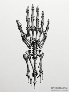 X-ray view of a skeleton, showing old, healed... - эскиз тату (№1751637312_0, 04.07.2025 13:55) — Tatufoto.com