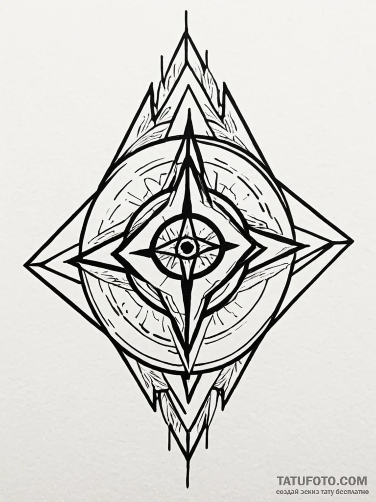 Rift sigil burning through sky, ink illustrat... - эскиз тату (№1751637658_0, 04.07.2025 14:00) — Tatufoto.com