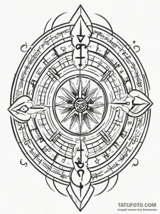 Zodiac killer's cipher as a background patter... - эскиз тату (№1751640431_0, 04.07.2025 14:47) — Tatufoto.com