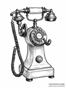 Vintage telephone - эскиз тату (№1751640551_0, 04.07.2025 14:49) — Tatufoto.com