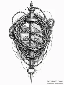 Sunken relic bound in chains, concept art for... - эскиз тату (№1751641022_0, 04.07.2025 14:57) — Tatufoto.com