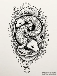 Ferret, tattoo flash sheet design, bold outli... - эскиз тату (№1751641281_0, 04.07.2025 15:01) — Tatufoto.com