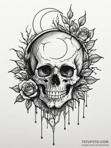 Withered tree beneath eclipsed sun, artistic... - эскиз тату (№1751641803_0, 04.07.2025 15:10) — Tatufoto.com