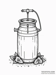 A classic butter churn, old-fashioned,, conce... - эскиз тату (№1751643353_0, 04.07.2025 15:35) — Tatufoto.com