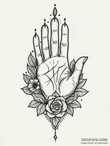A victorian mourning hand symbol, ink illustr... - эскиз тату (№1751643869_0, 04.07.2025 15:44) — Tatufoto.com