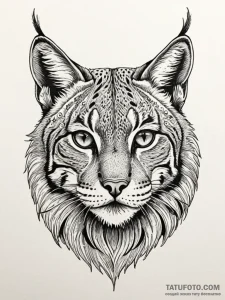 Lynx eyes reflecting void, ink illustration f... - эскиз тату (№1751643955_0, 04.07.2025 15:45) — Tatufoto.com