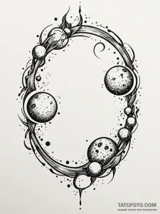 Outer ring of shattered moons, tattoo sketch... - эскиз тату (№1751645966_0, 04.07.2025 16:19) — Tatufoto.com