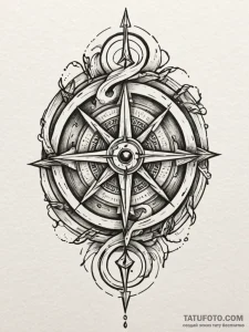 Trap runes spiraling through void, tattoo fla... - эскиз тату (№1751646309_0, 04.07.2025 16:25) — Tatufoto.com