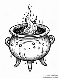 A witch's cauldron, concept art for tattoo, b... - эскиз тату (№1751646395_0, 04.07.2025 16:26) — Tatufoto.com