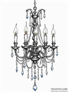 Chandelier made of glistening, iridescent cry... - эскиз тату (№1751646481_0, 04.07.2025 16:28) — Tatufoto.com