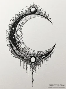 Knife melting beneath eclipse, concept art fo... - эскиз тату (№1751647774_0, 04.07.2025 16:49) — Tatufoto.com