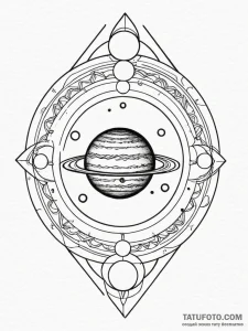 Jupiter (planet), tattoo sketch design, minim... - эскиз тату (№1751648202_0, 04.07.2025 16:56) — Tatufoto.com