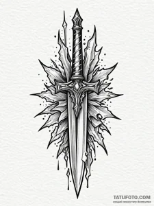 Dagger above shattered mirror, tattoo drawing... - эскиз тату (№1751648288_0, 04.07.2025 16:58) — Tatufoto.com