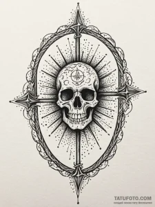 Fallen star within bone cage, tattoo flash sh... - эскиз тату (№1751648376_0, 04.07.2025 16:59) — Tatufoto.com