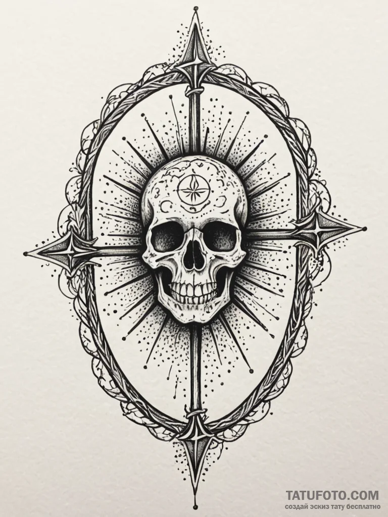 Fallen star within bone cage, tattoo flash sh... - эскиз тату (№1751648376_0, 04.07.2025 16:59) — Tatufoto.com
