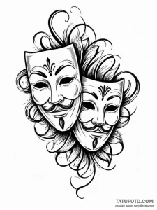 Theater masks - эскиз тату (№1751648462_0, 04.07.2025 17:01) — Tatufoto.com