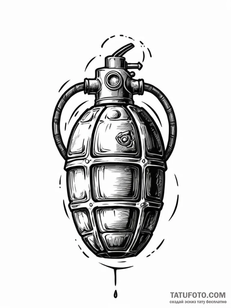 Grenade - эскиз тату (№1751648714_0, 04.07.2025 17:05) — Tatufoto.com
