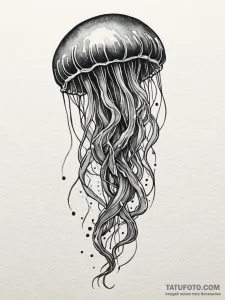 Jellyfish, watercolour style, trailing tentac... - эскиз тату (№1751648884_0, 04.07.2025 17:08) — Tatufoto.com