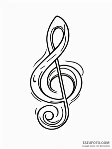 Treble clef - эскиз тату (№1751649563_0, 04.07.2025 17:19) — Tatufoto.com