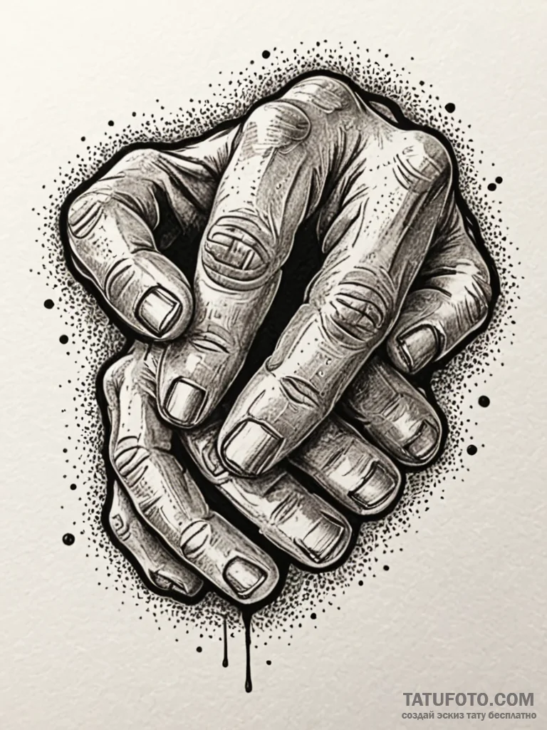 Brass knuckles, concept art for tattoo, on a... - эскиз тату (№1751649986_0, 04.07.2025 17:26) — Tatufoto.com